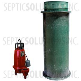 120 Gallon Simplex Fiberglass Pump Station with 1.0 HP Liberty Sewage Ejector Pump