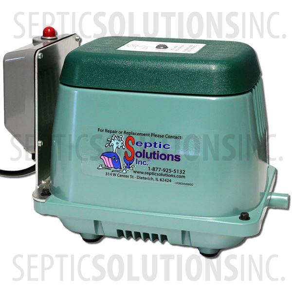 Hiblow HP-120LL Linear Septic Air Pump with Attached Alarm - Part Number HP120LL-011A