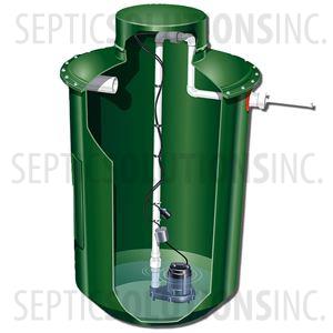 500 Gallon Simplex Fiberglass Pump Station with 1.0 HP Little Giant Sewage Ejector Pump
